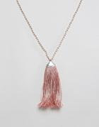 Nylon Festival Tassel Necklace - Pink