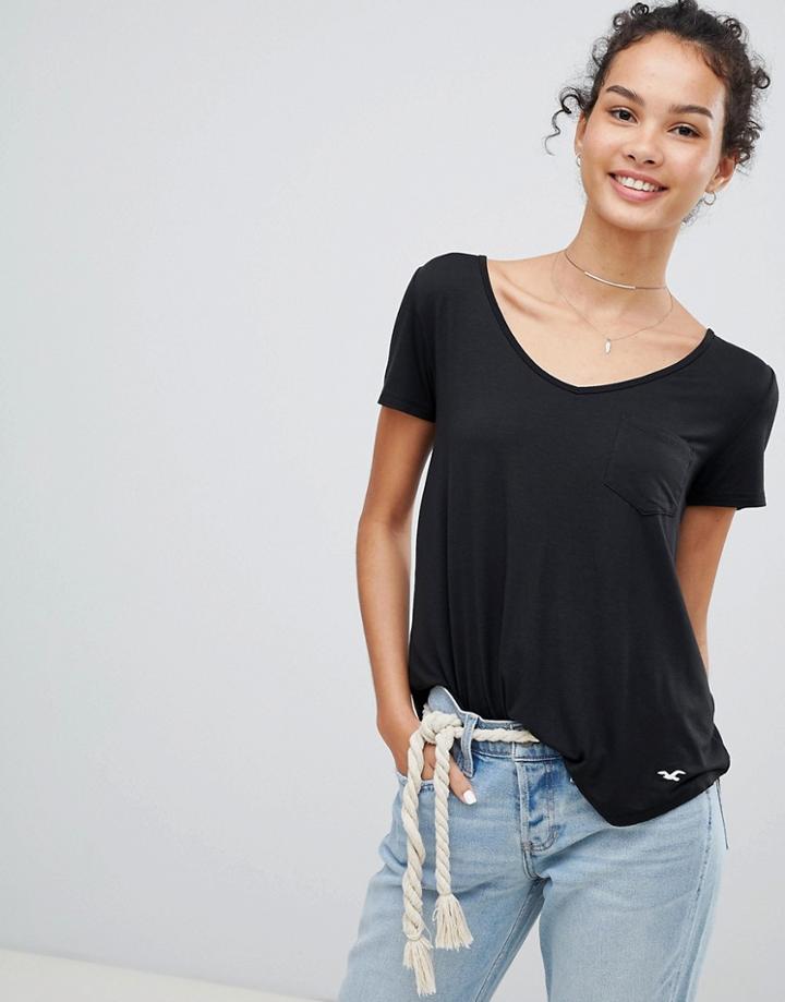 Hollister Drapey Voop T-shirt - Black