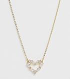 Aldo Gold Plated Necklace With Stone Heart In Gold - Gold