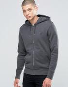 Fred Perry Hoodie With Zip Through In Graphite Marl - Gray