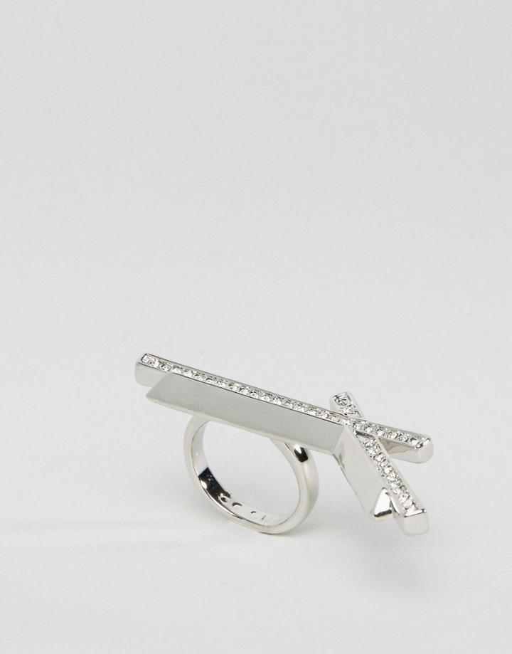 Cc Skye Moon Beam Statement Ring - Silver