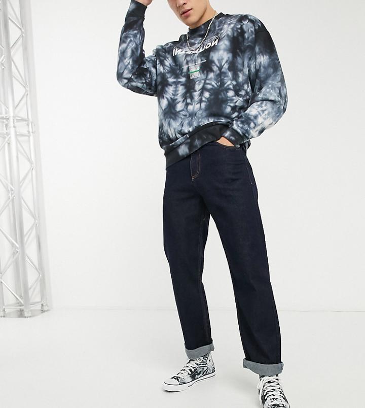 Collusion X005 90s Straight Leg Jeans In Raw Wash-blue