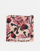 Twisted Tailor Pocket Square In Rose Print - Pink