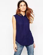 Asos Sleeveless Blouse - Navy