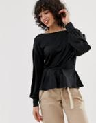 Vero Moda Gathered Waist Top - Black