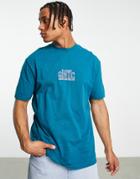 Topman Oversized T-shirt With Qnyc Embroidery In Teal - Mgreen