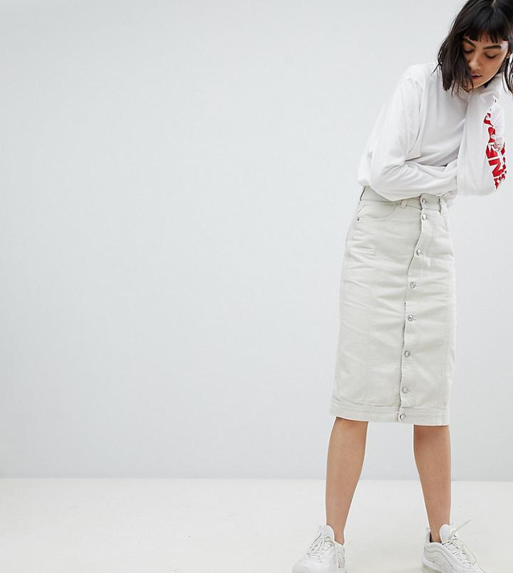 Weekday Button Front Slim Skirt