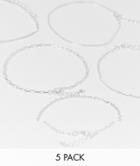 Asos Design Slim Bracelet Pack With Mixed Chains In Silver Tone