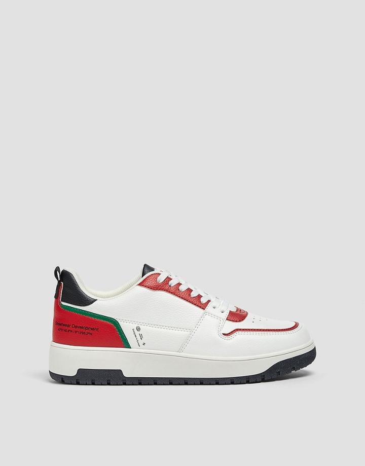 Pull & Bear Sneakers In Red And White