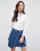 Qed London Frill Collar Sweater - Cream