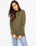 Asos Sweatshirt With High Neck - Khaki