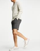Only & Sons Checked Shorts In Gray-grey