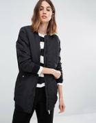 Vero Moda Contrast Rib Longline Bomber - Black