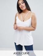 Asos Curve The Ultimate Cami With Caging - White