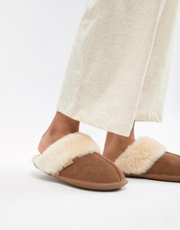 Just Sheepskin Mule Slippers - Tan