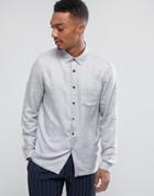 Asos Regular Fit Marl Twill Shirt In Gray - Gray