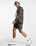 Asos 4505 Technical Shorts With Floral Print-black