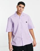 Topman Boxy Short Sleeve Shirt In Lilac-purple