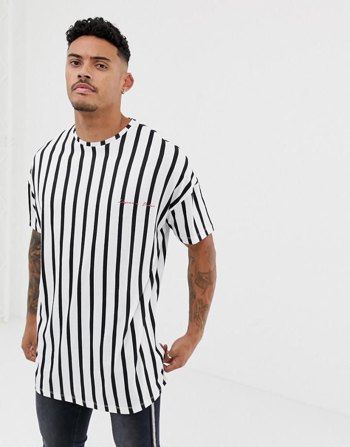 Liquor N Poker T-shirt With Pinstripe In White - White
