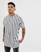 Liquor N Poker T-shirt With Pinstripe In White - White