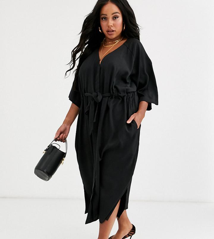 Native Youth Plus Relaxed Dress With Tie Waist