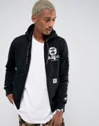 Aape By A Bathing Ape Zip Through Hoodie With Sleeve Print - Black