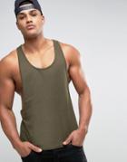 Asos Tank With Extreme Dropped Armhole And Racer Back - Green
