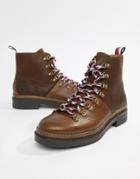 Tommy Hilfiger Leather Outdoor Hiking Boot In Brown - Brown