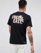 Element Laze T-shirt With Neon Free & Easy Back Print In Black - Black