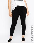 Asos Curve Lisbon Mid Rise Jean In Clean Black - Clean Black
