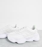 Truffle Collection Wide Fit Chunky Bubble Sole Sneakers In White