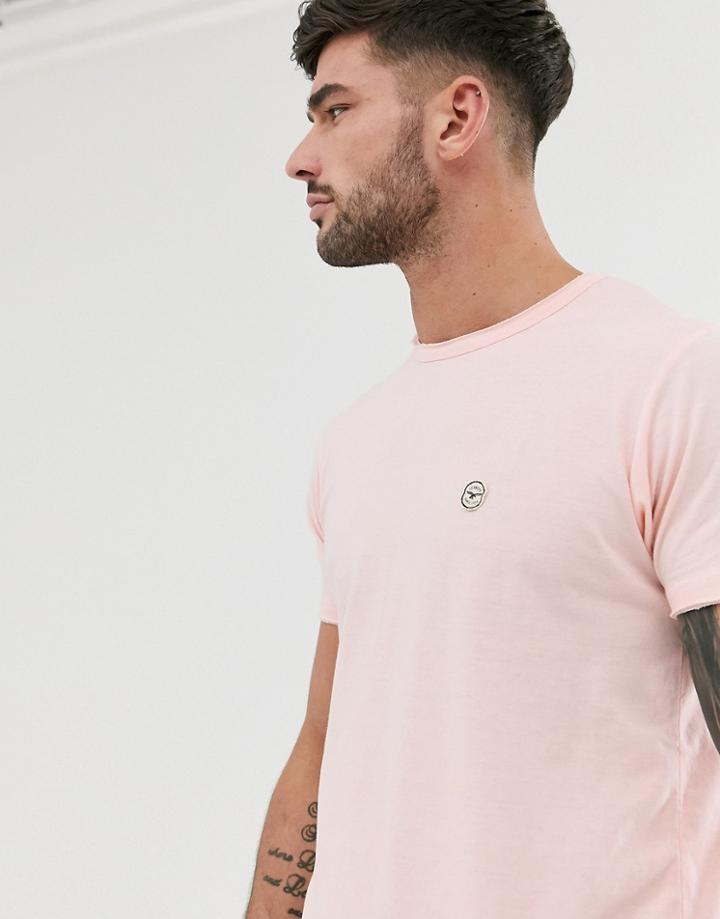 Le Breve Longline Raw Edge T-shirt-pink