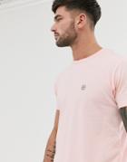 Le Breve Longline Raw Edge T-shirt-pink