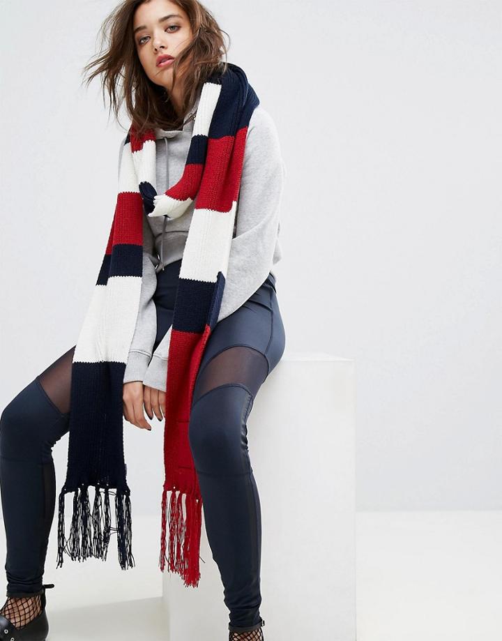 Gigi Hadid Stripe Logo Scarf - Multi