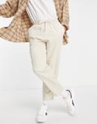 Bershka Loose Fit Cargo Pants In Beige-neutral