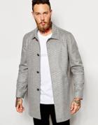 Noose & Monkey Wool Houndstooth Trench - Light Gray