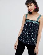 Esprit Cactus Print Cami Top - Navy