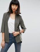 Asos Soft Chuck On Blazer - Green