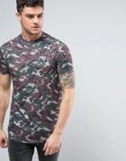 Devote T-shirt In Camo With Logo - Green