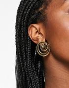 Asos Design Stud Earrings In Swirl Design In Gold Tone