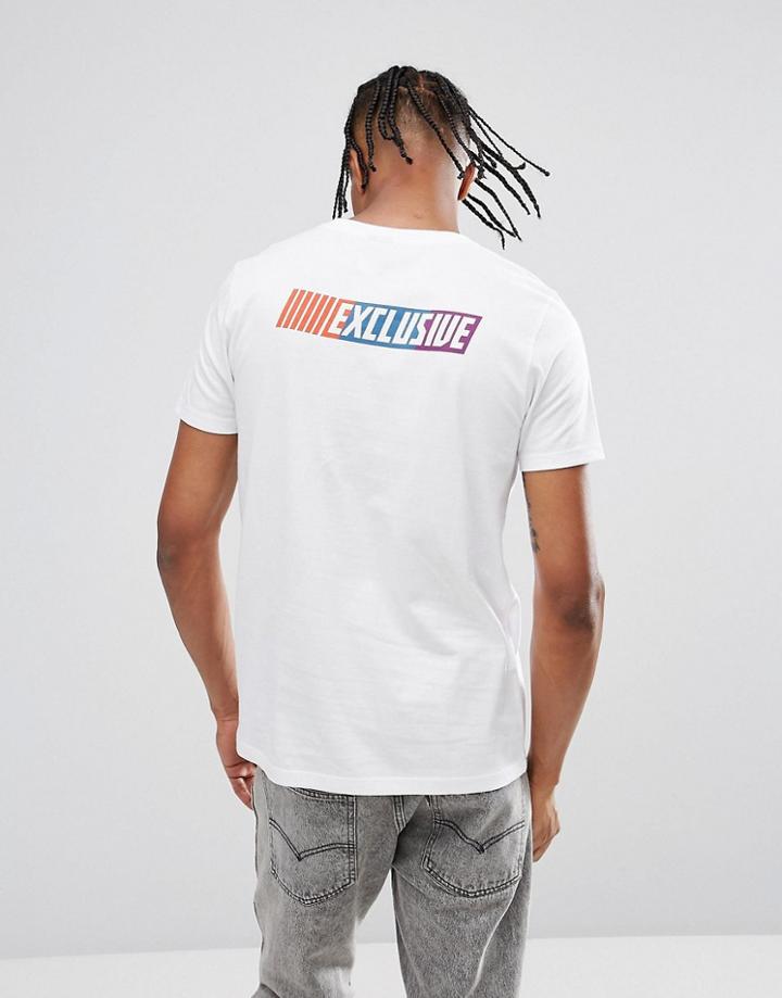 Asos T-shirt With Exclusive Front & Back Print - White