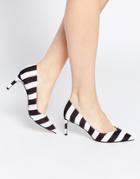 Asos Soulmate Pointed Heels - Mono Stripe
