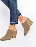 Steve Madden Miilo Khaki Suede Mule Western Boots - Taupe Suede