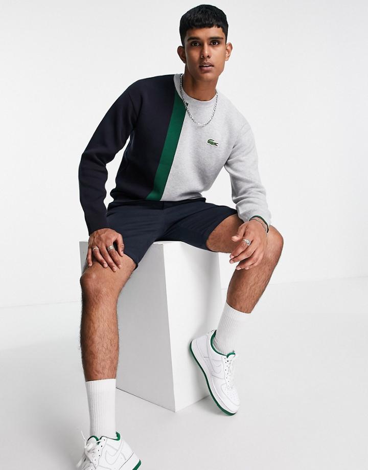 Lacoste Color Block Crew Neck Sweater-black