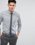 Asos Formal Slim Oxford Shirt In Gray - Gray