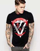 Diesel T-shirt T-diego-b Crewneck Only The Brave Triangle In Black - Black
