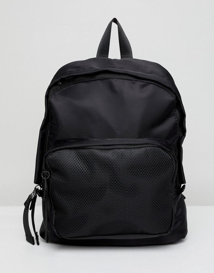 7x Nylon Mesh Backpack - Black