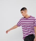 Puma Retro Striped T-shirt In Purple Exclusive To Asos - Purple