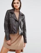 Selected Maya Leather Jacket - Brown