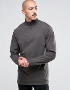 Only & Sons Jersey Roll Neck Long Sleeve Top - Gray